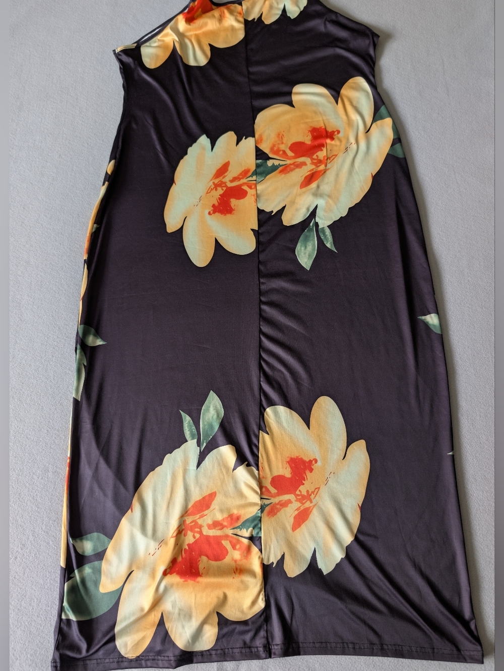 Women Plus Size Summer Floral Spaghetti Strap Maxi Dress Black Graphic Print 4XL image 9